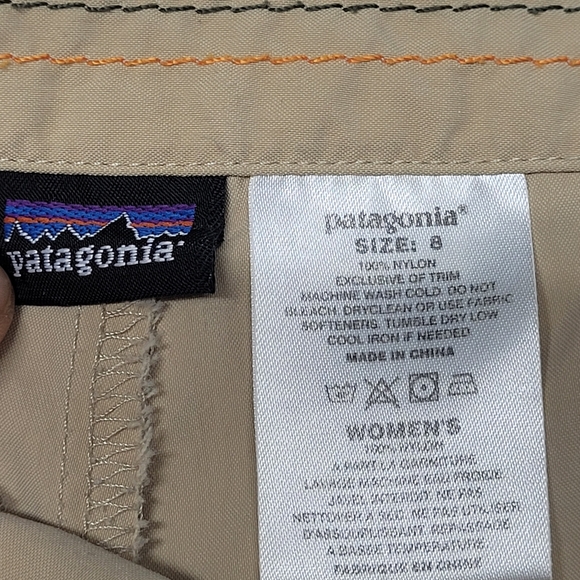Patagonia Tan Skirt, With Shorts Underneath, Size 8, Skort With Side Zipper - Picture 9 of 11